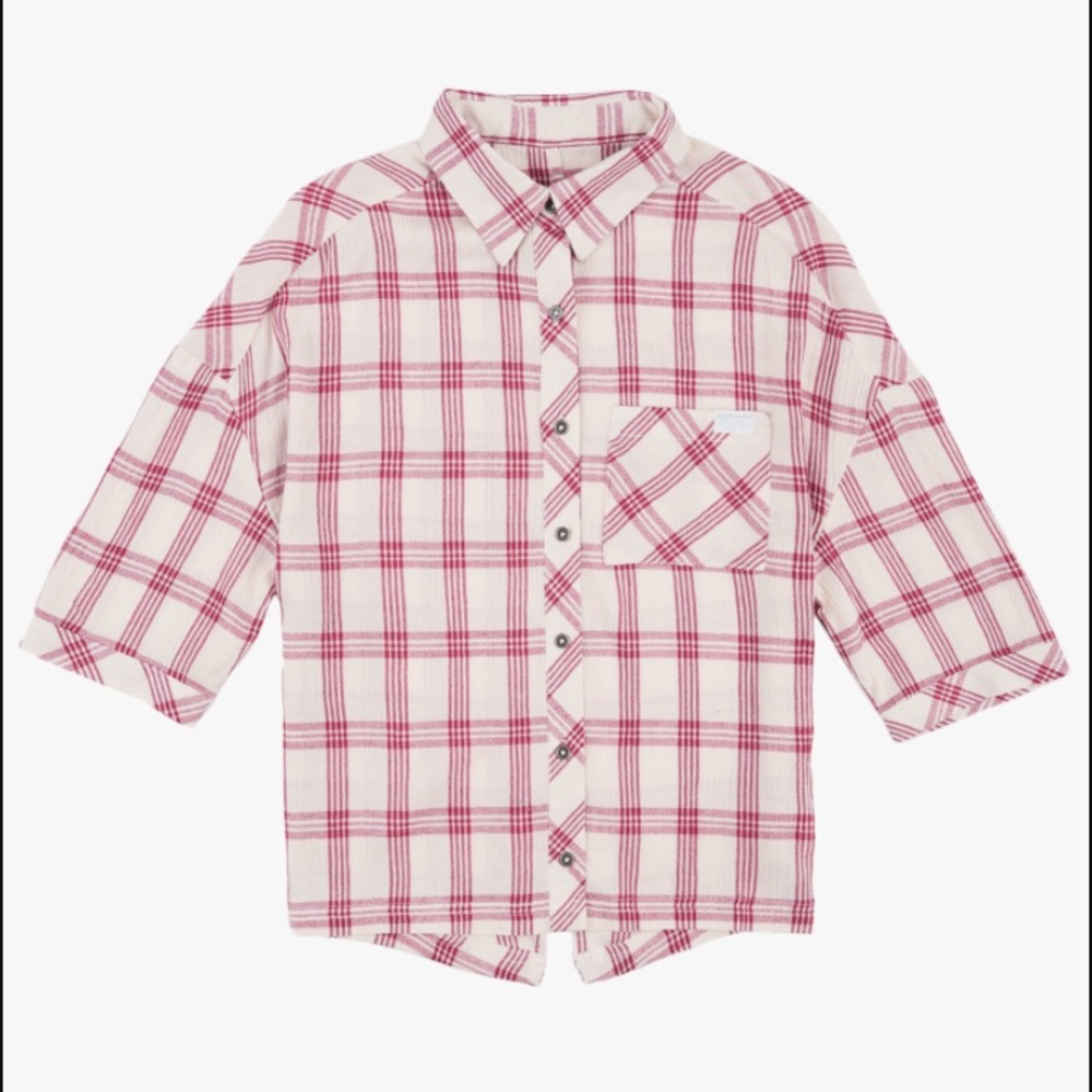 New 7 for all mankind girls button up top plaid